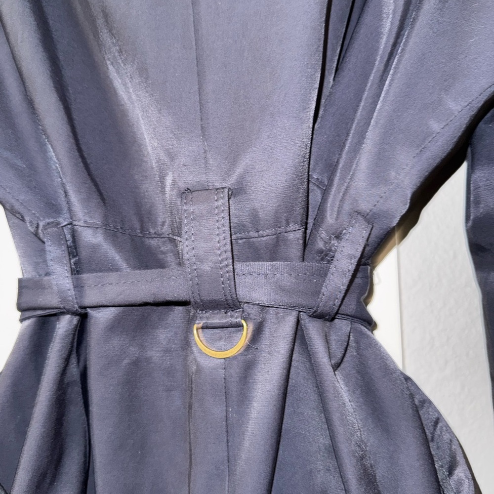 LAUREN Ralph Lauren Blue Women Trench Coat. Plus Size - Picture 8 of 9